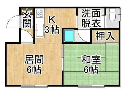 ドミ井上(1DK/2階)の間取り写真