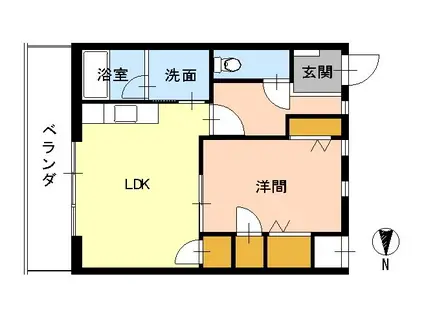 平井ハイツ(1LDK/5階)の間取り写真