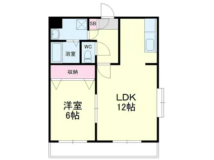 CHELSEA(1LDK/2階)の間取り写真