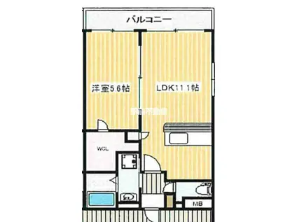 ソフィア21合川(1LDK/1階)の間取り写真