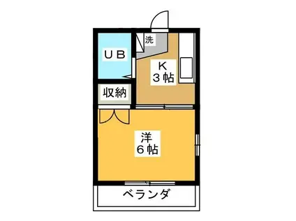 フォレストサイド(1K/1階)の間取り写真