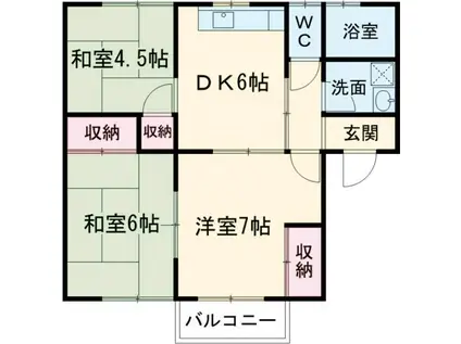 グリーンヒル羽山(3DK/1階)の間取り写真