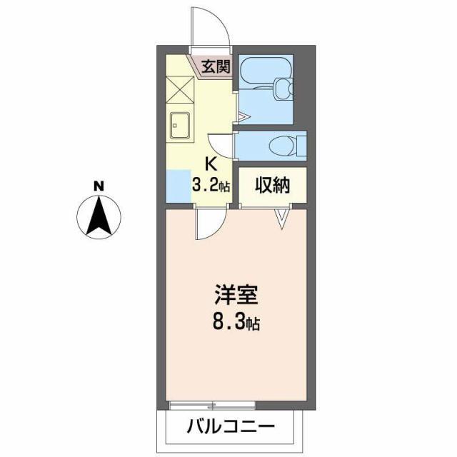 フェイバハイム(1K/1階)の間取り写真