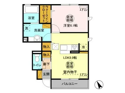 メゾングレース L(1LDK/1階)の間取り写真