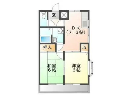 ベル牛久保(2DK/2階)の間取り写真