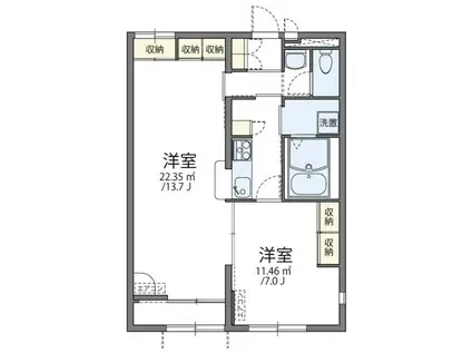 レオパレスノウムレジデンスII(1LDK/1階)の間取り写真