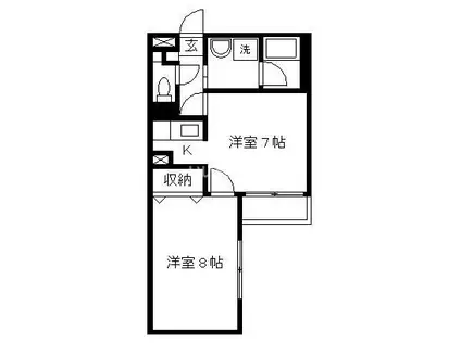 アートスペース木太東(2K/2階)の間取り写真