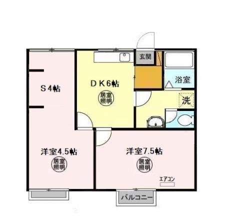 第二十王堂ハイツ(2DK/2階)の間取り写真