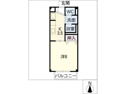 ノーブルFUJII(1K/2階)の間取り写真