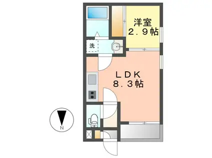 REGALEST浄心(1LDK/1階)の間取り写真