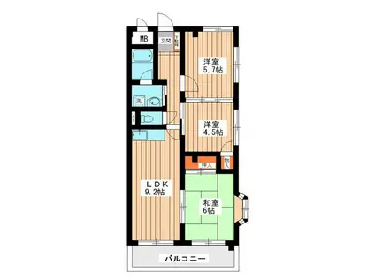 ラフィネ(3LDK/2階)の間取り写真