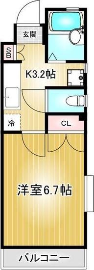 大宮サンハイム(1K/4階)の間取り写真
