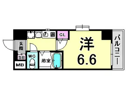 エステムコート神戸ハーバーランド前II(1K/9階)の間取り写真