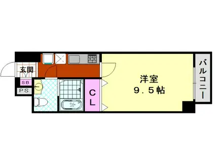 JINO平野(1K/6階)の間取り写真