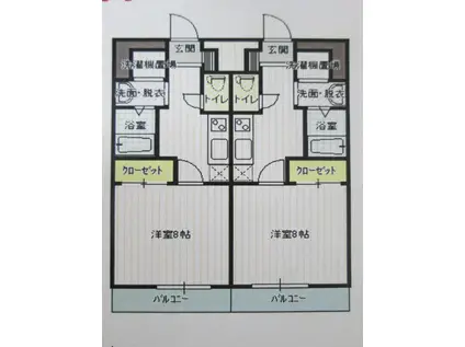 花水木A(1K/1階)の間取り写真