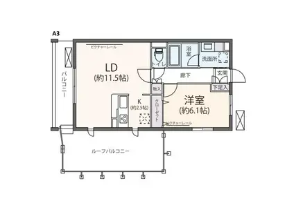 ピア新百合山手(1LDK/4階)の間取り写真