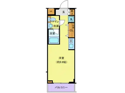 プレール・ドゥーク方南町(ワンルーム/1階)の間取り写真