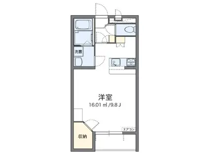 コスモスカイII(ワンルーム/1階)の間取り写真