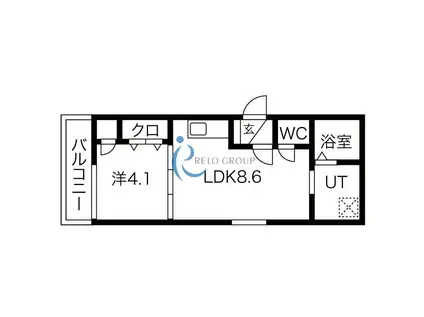 F ASECIA TAOS エフアセシ タオース(1LDK/1階)の間取り写真