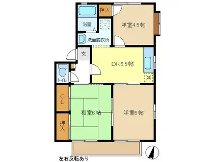 マロンハイツII(3DK/2階)の間取り写真