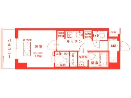 エムゼック・ルネス横須賀中央(1K/7階)の間取り写真