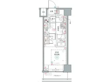 クレヴィスタ横浜関内II(1K/3階)の間取り写真