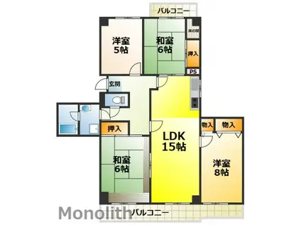光明池駅前3号棟(4LDK/10階)の間取り写真