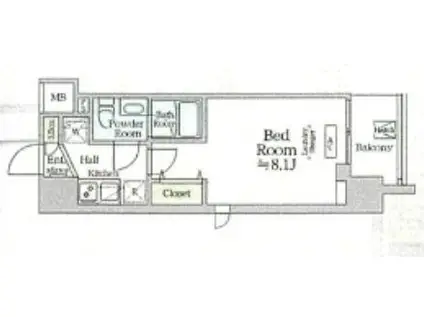 アイルヴァーチェ川崎(1K/3階)の間取り写真