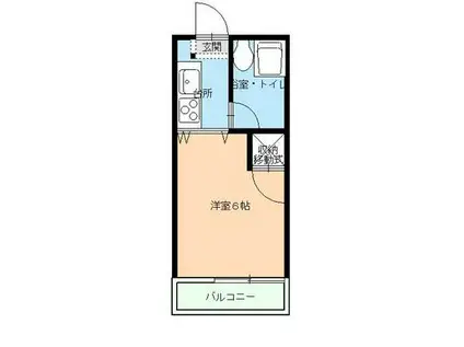 山崎ハイツ(1K/2階)の間取り写真