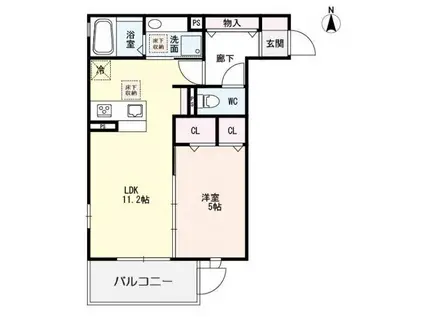 ラ コンフィアンス明石(1LDK/3階)の間取り写真