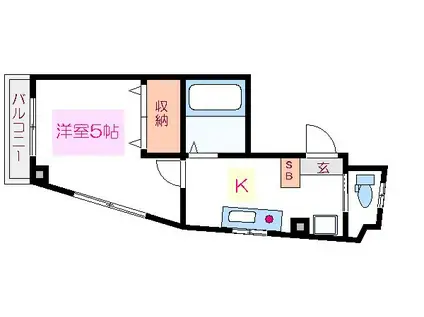 柳澤ハイツII(1K/2階)の間取り写真