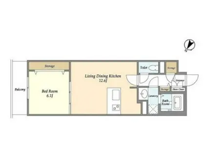 BLESS北新宿(1LDK/5階)の間取り写真