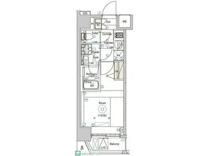 SYFORME TSUNASHIMA(1K/2階)の間取り写真