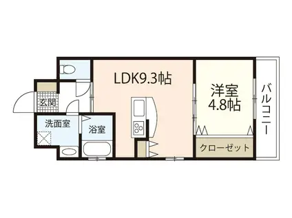 エマーブル矢賀(1LDK/4階)の間取り写真