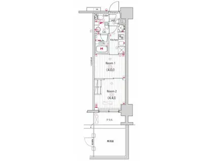 ガーラ・ステーション川崎平間(2K/1階)の間取り写真