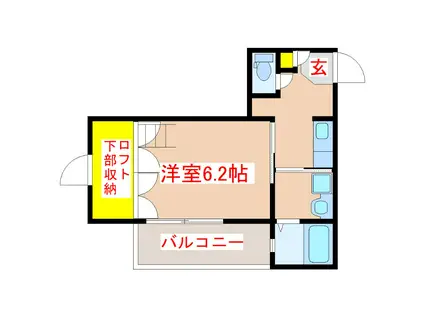 アンナプルナーI(1K/2階)の間取り写真