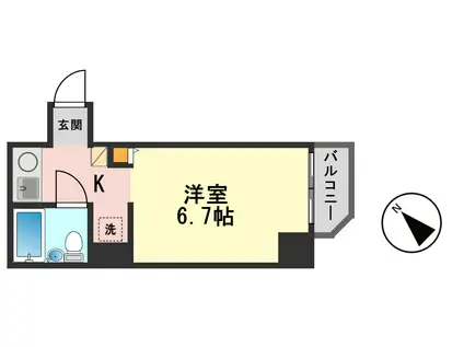 コスモ亀有V(1K/13階)の間取り写真