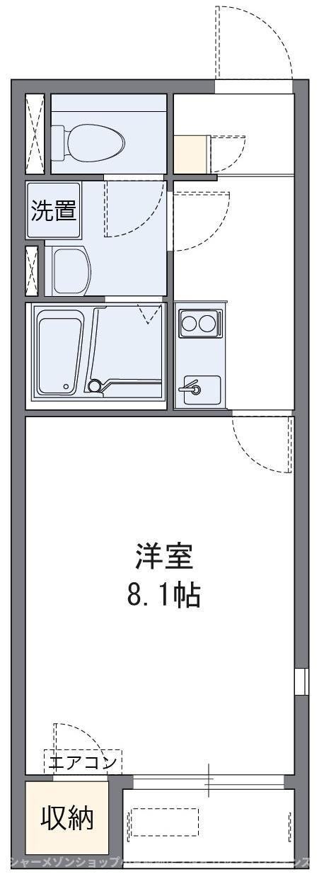 レオネクスト長行(1K/1階)の間取り写真