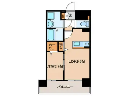 SAKURA天神(1LDK/7階)の間取り写真