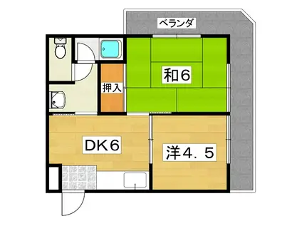 シャンティ池田(2DK/3階)の間取り写真