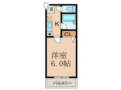 エステュディオコーモド(1K/2階)の間取り写真