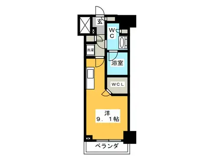 ザ・パークハビオ巣鴨(ワンルーム/6階)の間取り写真