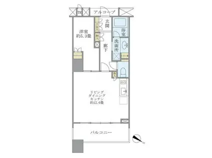 ブリリアマーレ有明タワー&ガーデン(1LDK/29階)の間取り写真