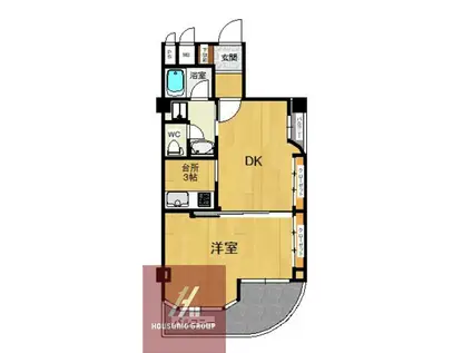 タイホウハイツ大国(1LDK/5階)の間取り写真