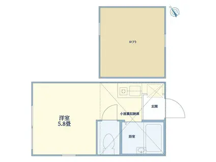 ランベール代沢(ワンルーム/2階)の間取り写真