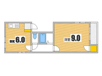プログレス(1DK/5階)の間取り写真
