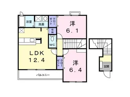 ポラリス(2LDK/2階)の間取り写真