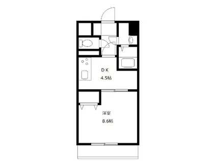 グリーンリーフ宮崎(1DK/2階)の間取り写真