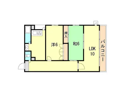 第1スカイマンション(2LDK/4階)の間取り写真