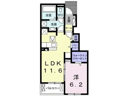 セレノパラッツオ I(1LDK/1階)の間取り写真